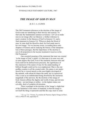 The Image of God in Man