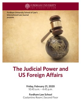The Judicial Power and US Foreign Affairs