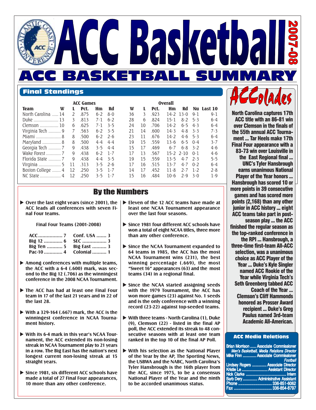 ACC 2007-08 Season Summary.Pmd