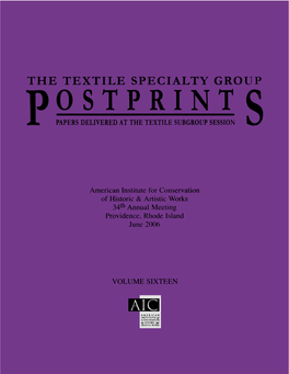 Ostprint Papers Delivered at the Textile Subgroup Session