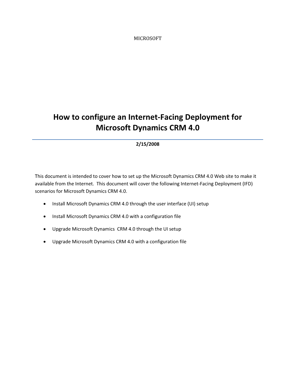 How to Configure an Internet-Facing Deployment for Microsoft Dynamics CRM 4.0