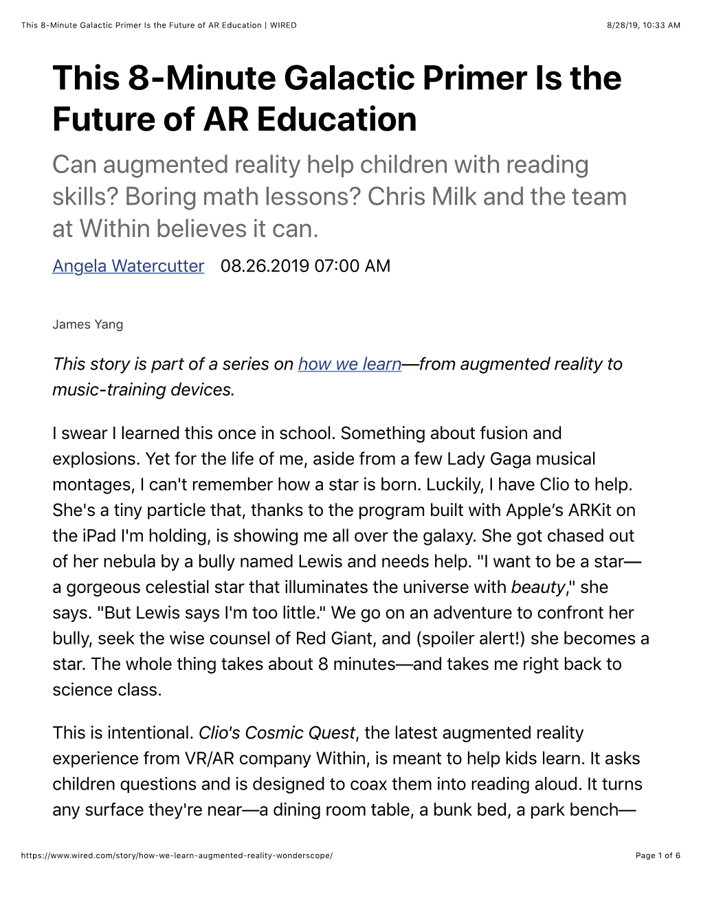 This 8-Minute Galactic Primer Is the Future of AR Education | WIRED