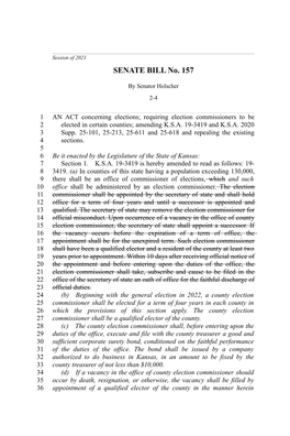 SENATE BILL No. 157