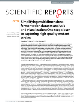 Simplifying Multidimensional Fermentation Dataset Analysis And
