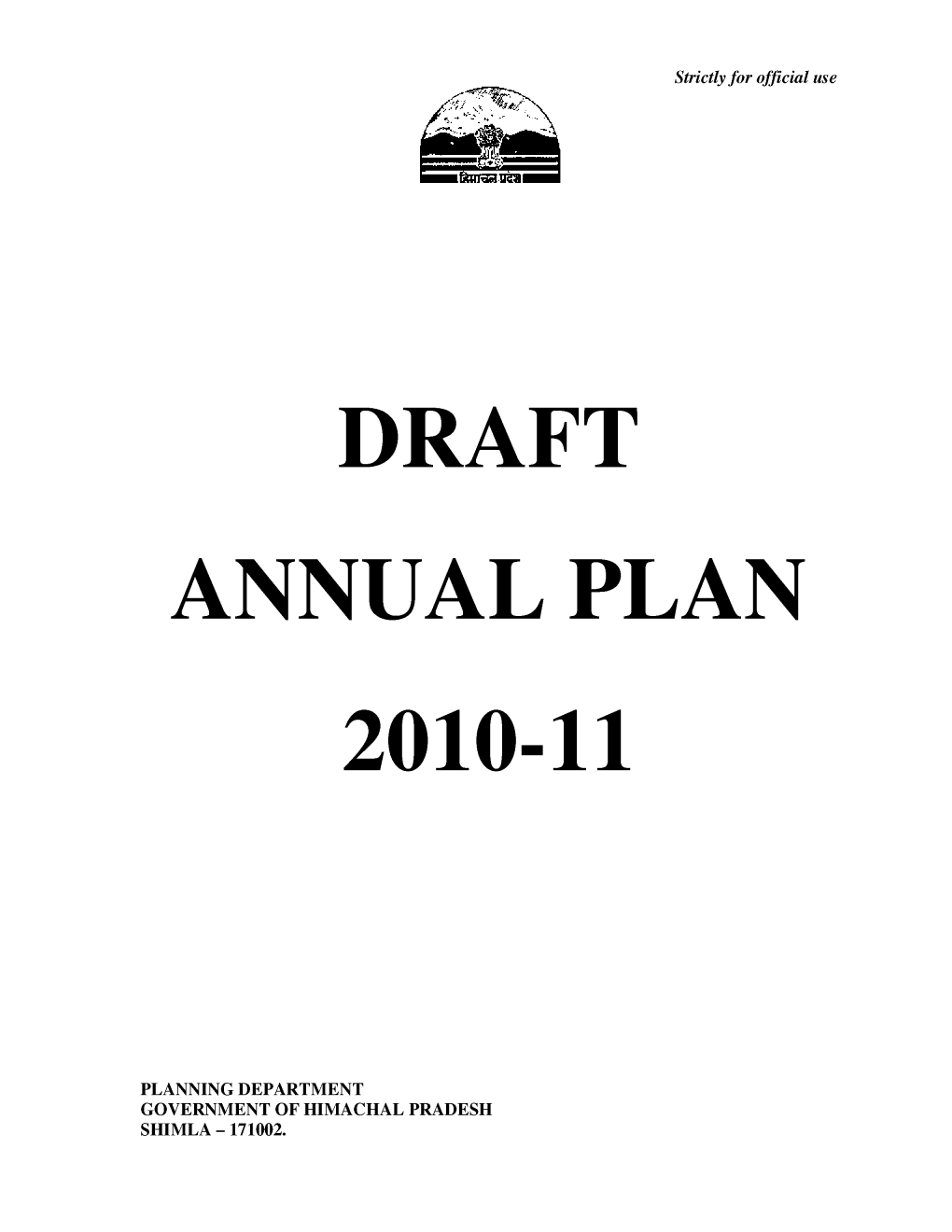 Draft Annual Plan 2010-11