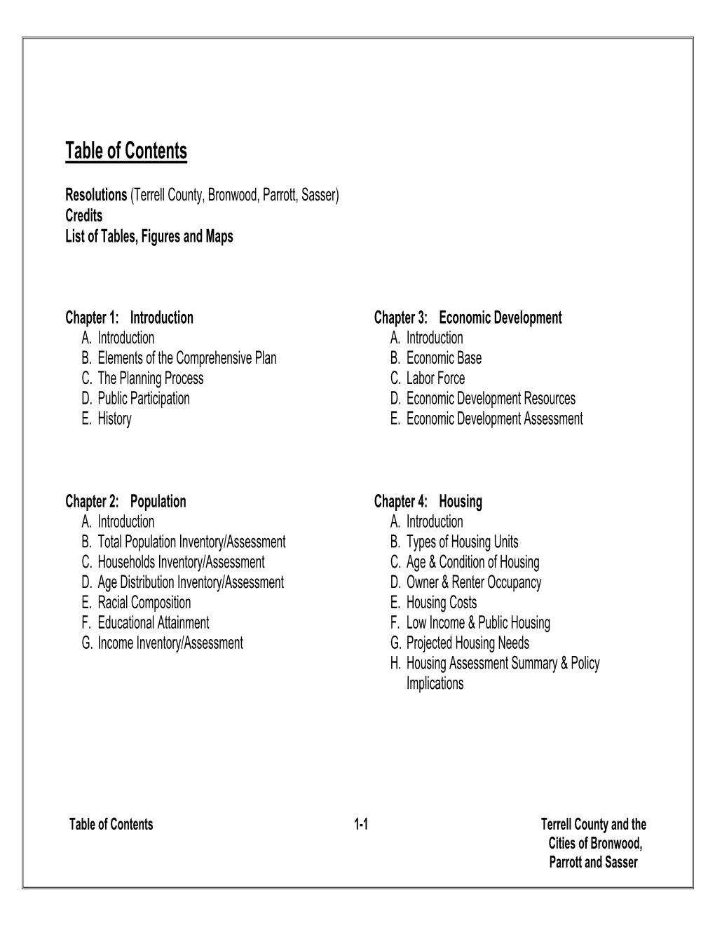 Table of Contents