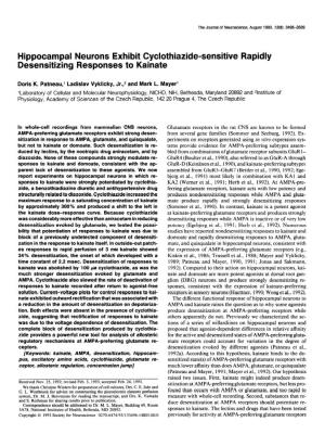 Hippocampal Neurons Exhibit Cyclothiazide-Sensitive Rapidly Desensitizing Responses to Kainate