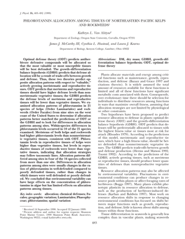 Getative Tissues; the GDBH Predicts Metabolic Costs Associated with Them