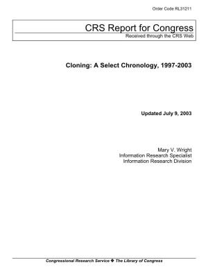 Cloning: a Select Chronology, 1997-2003