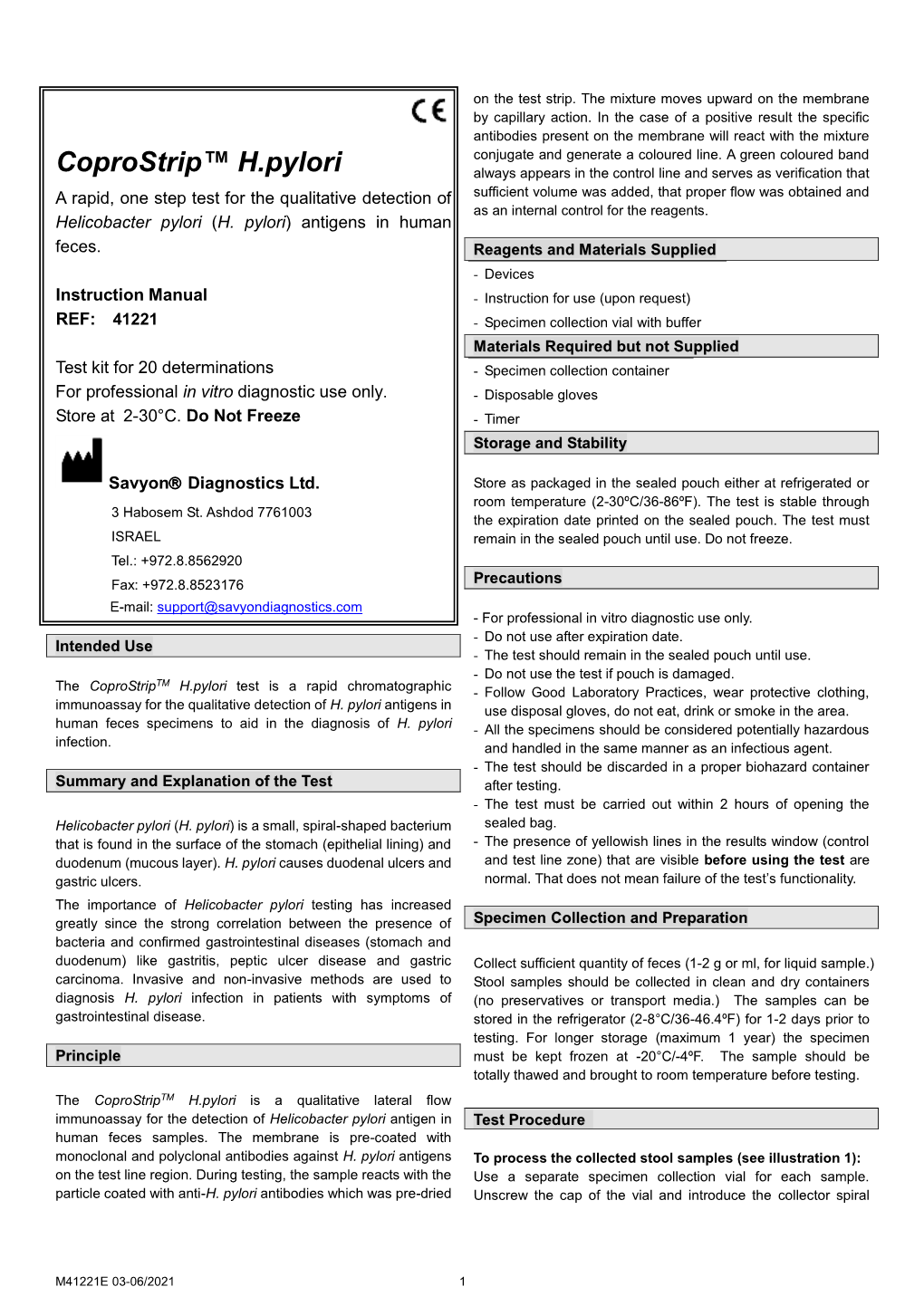 Coprostrip™ H.Pylori