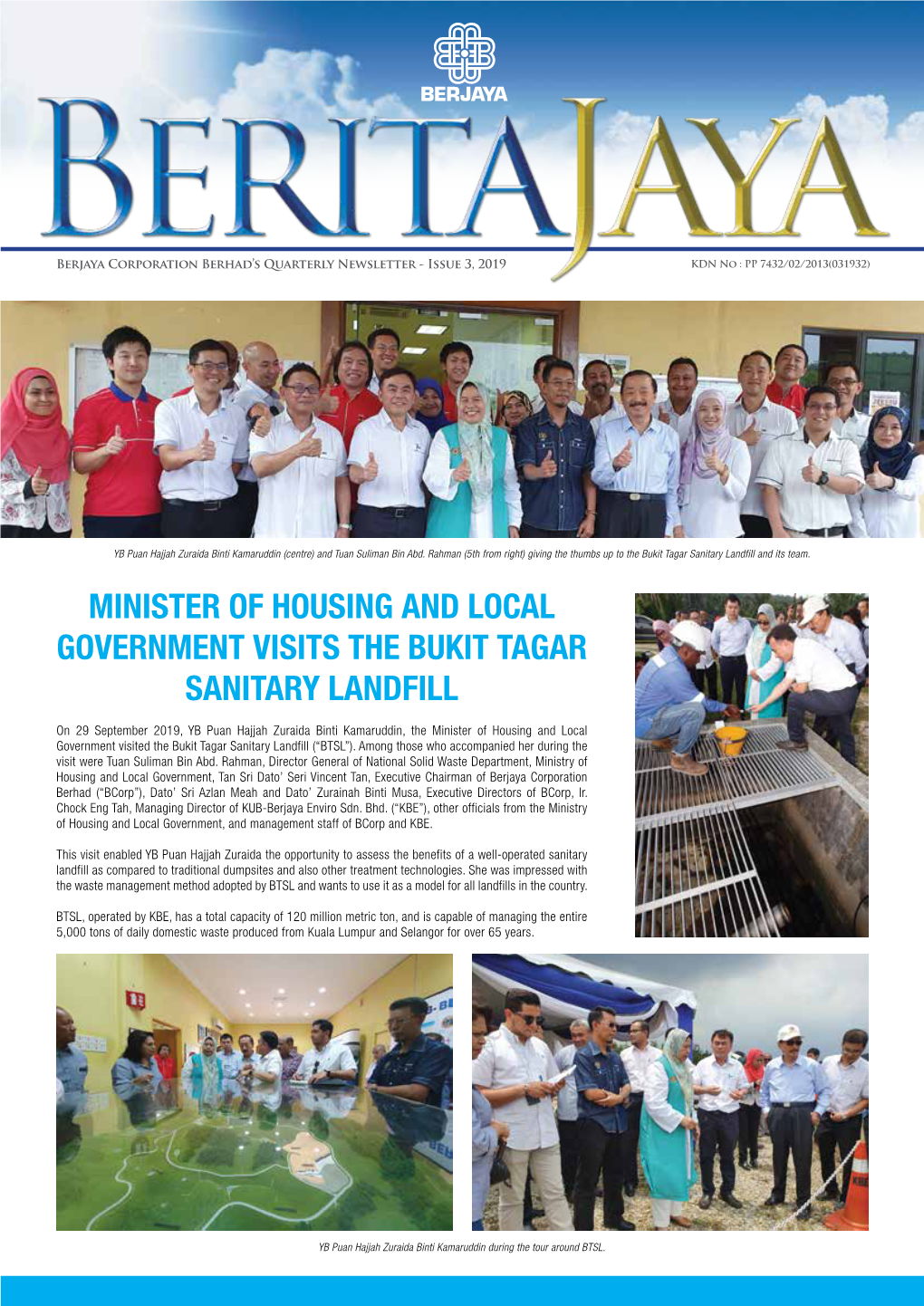 Minister of Housing and Local Government Visits the Bukit Tagar Sanitary Landfill