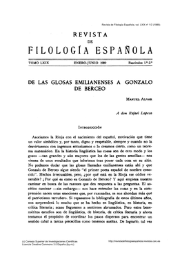 De Las Glosas Emilianenses a Gonzalo De Berceo