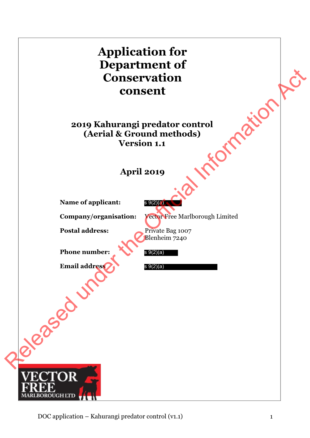 Kahurangi VTA Application 2019