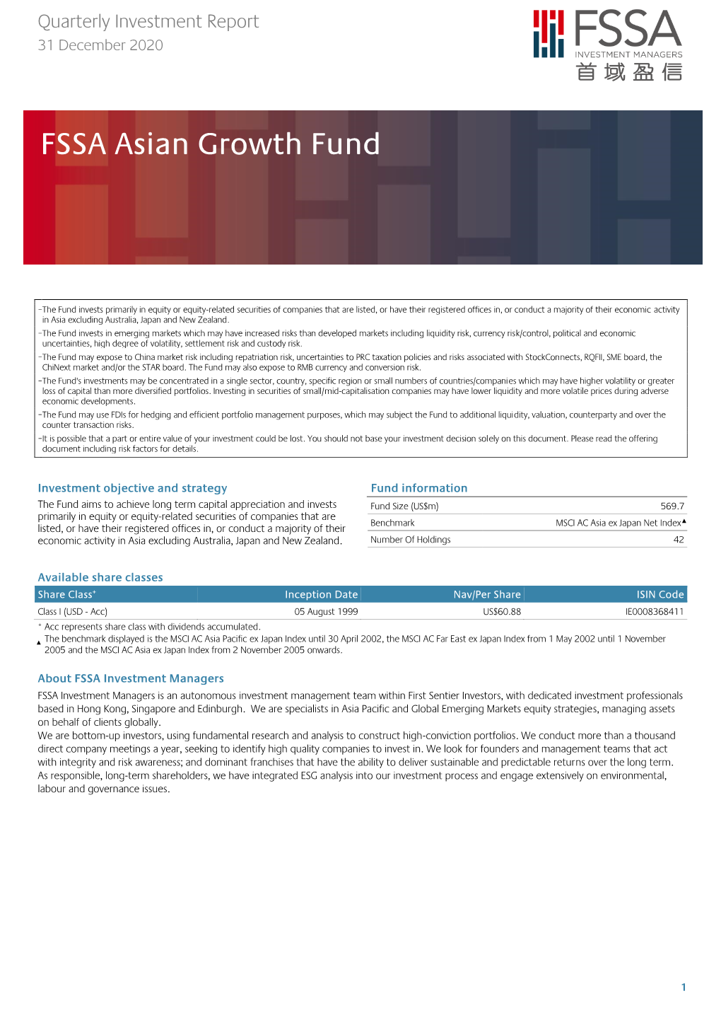 FSSA Asian Growth Fund Quarterly Investment Report