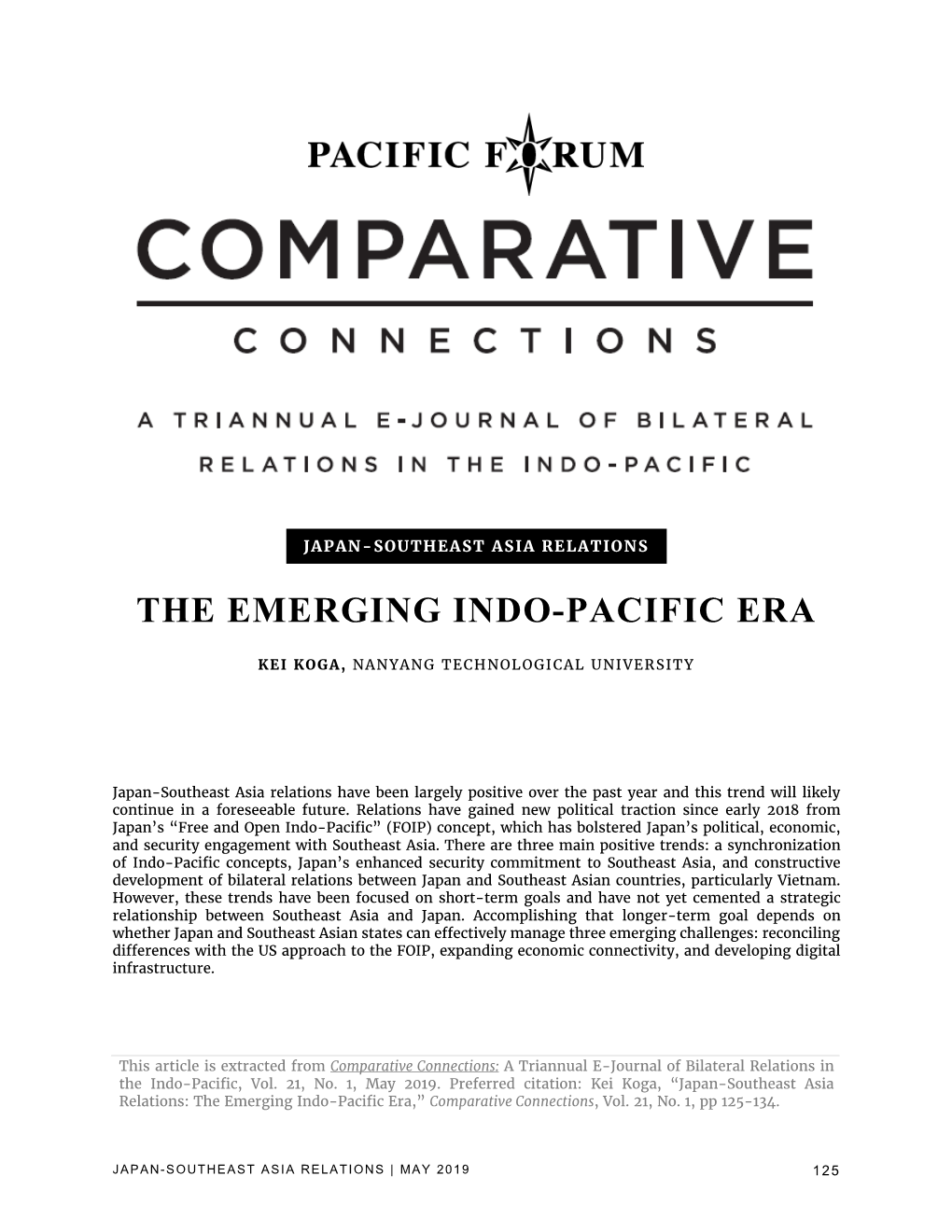 The Emerging Indo-Pacific Era
