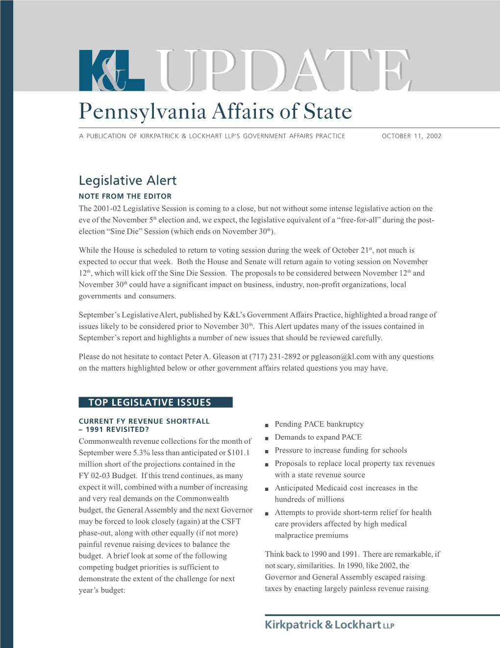Pennsylvania Affairs of State