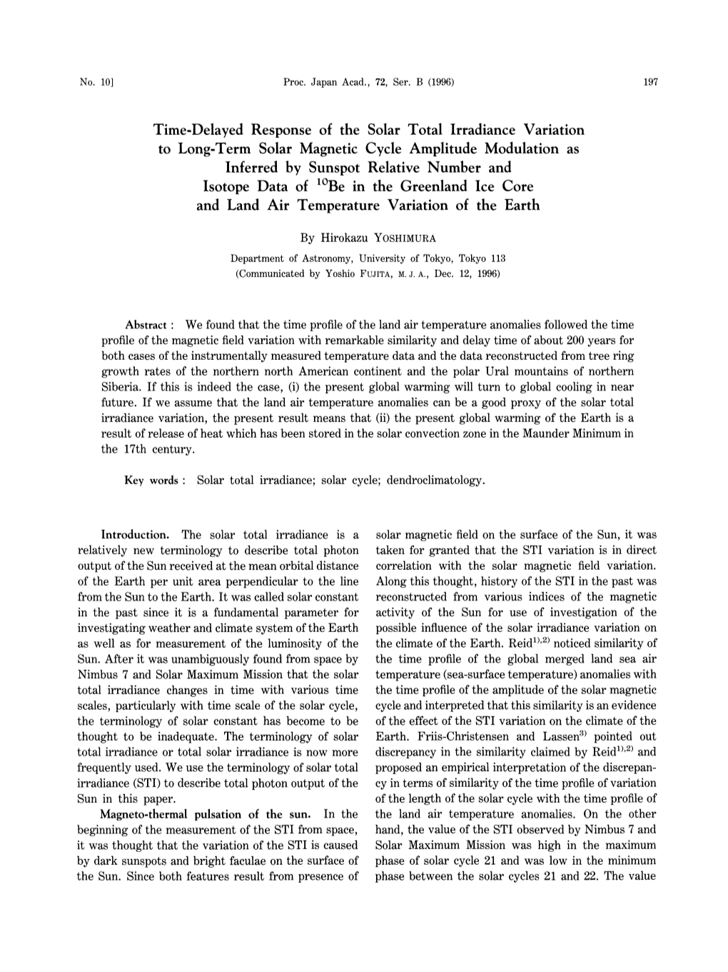 Time-Delayed Response of the Solar Total Irradiance Variation to Long