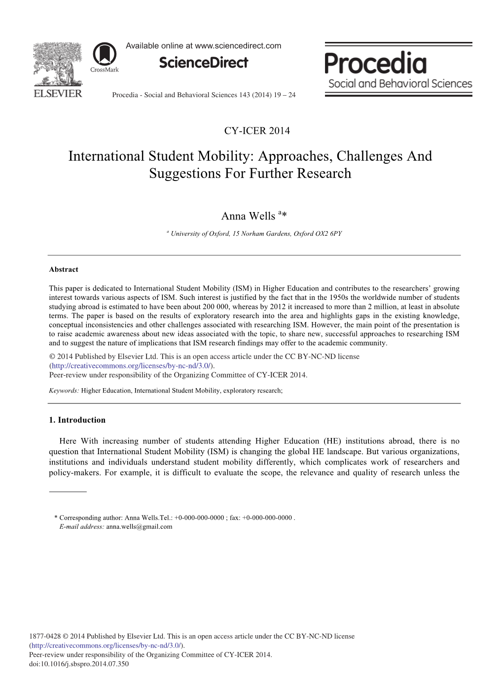 International Student Mobility: Approaches, Challenges and Suggestions for Further Research