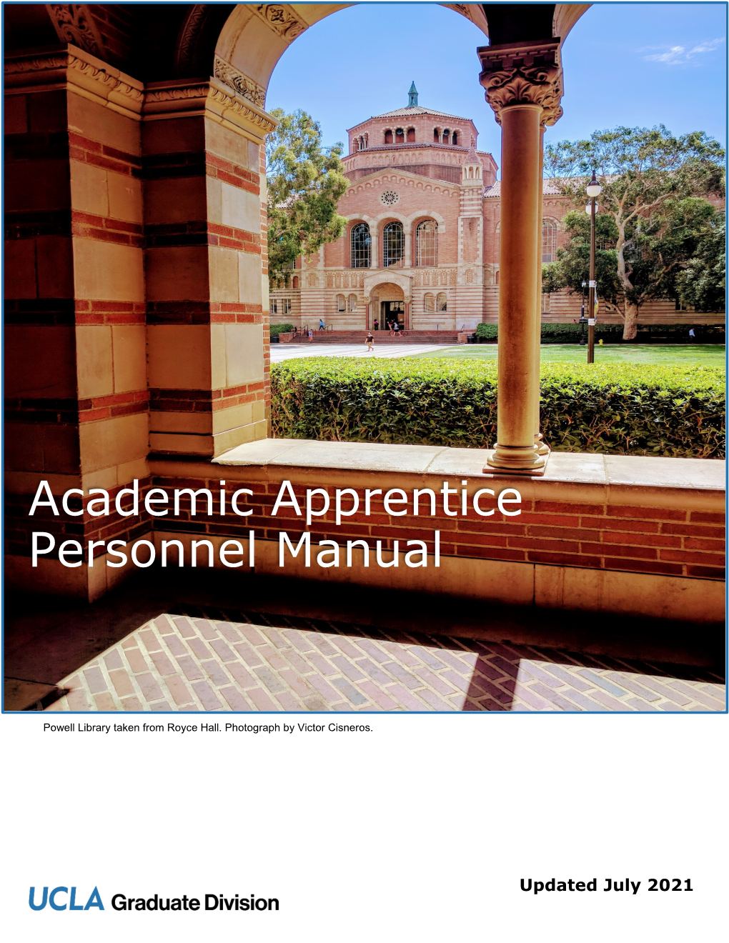 Academic Apprentice Personnel Manual Contents GLOSSARY of TERMS and ACRONYMS