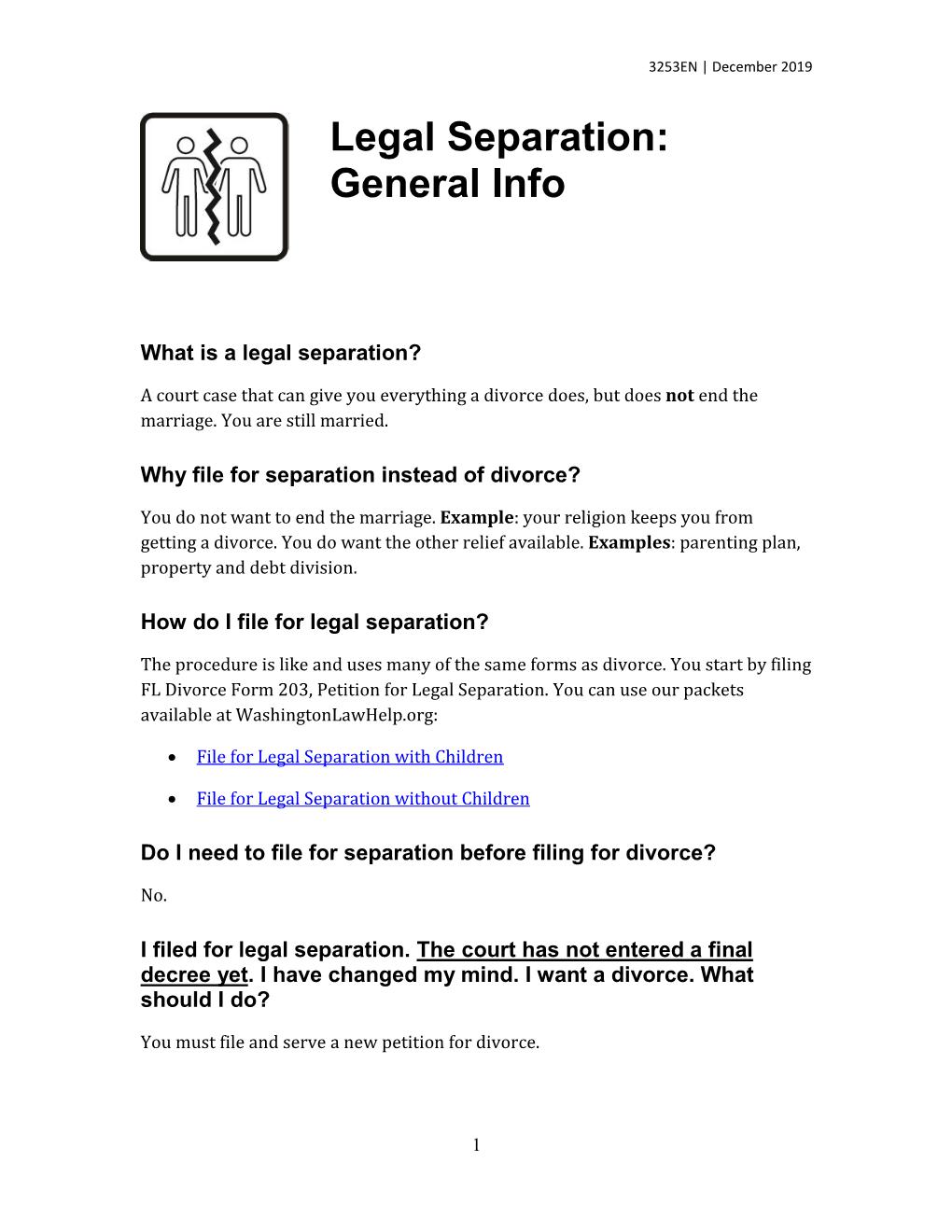 Legal Separation: General Info