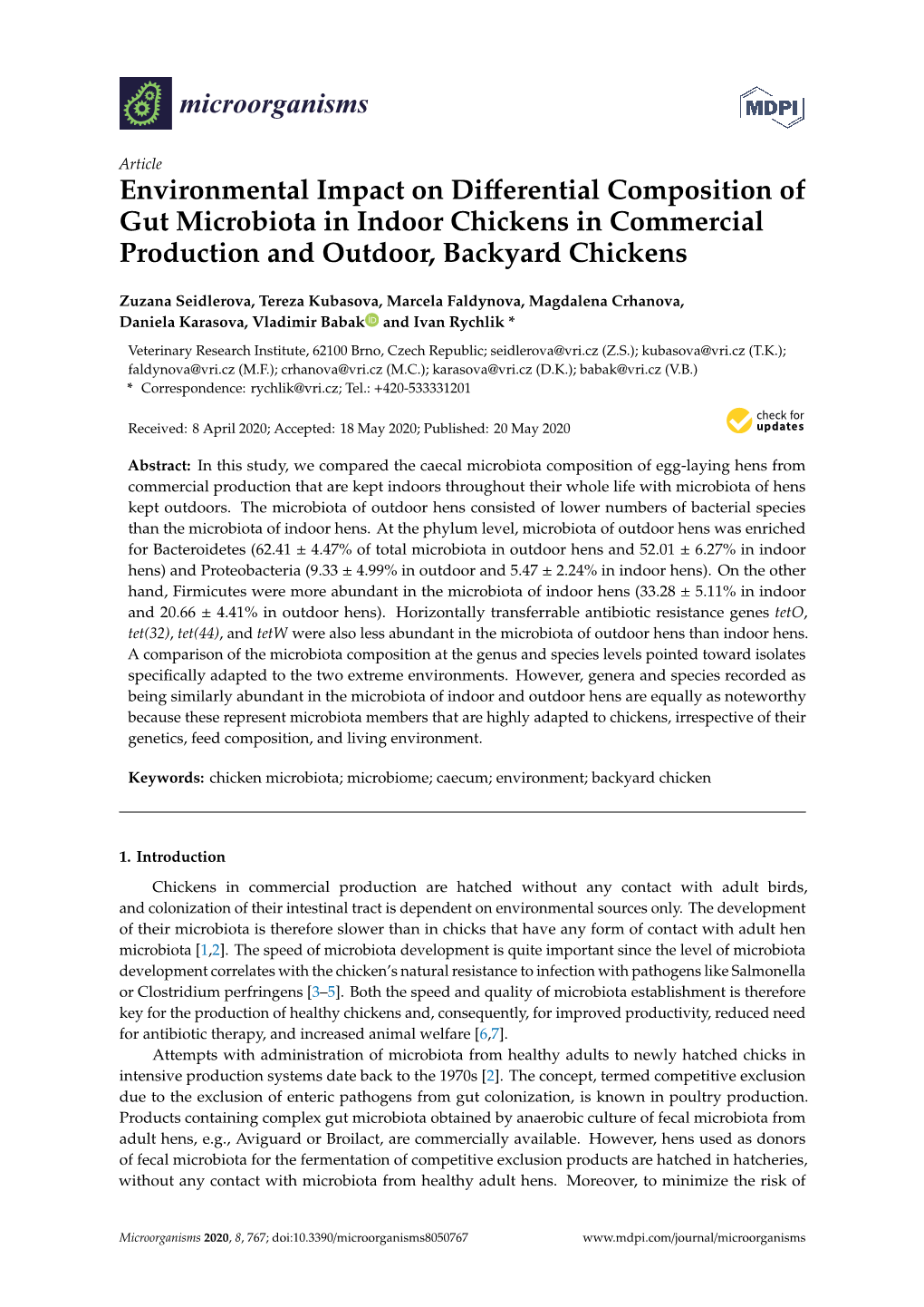 Environmental Impact on Differential Composition of Gut Microbiota In