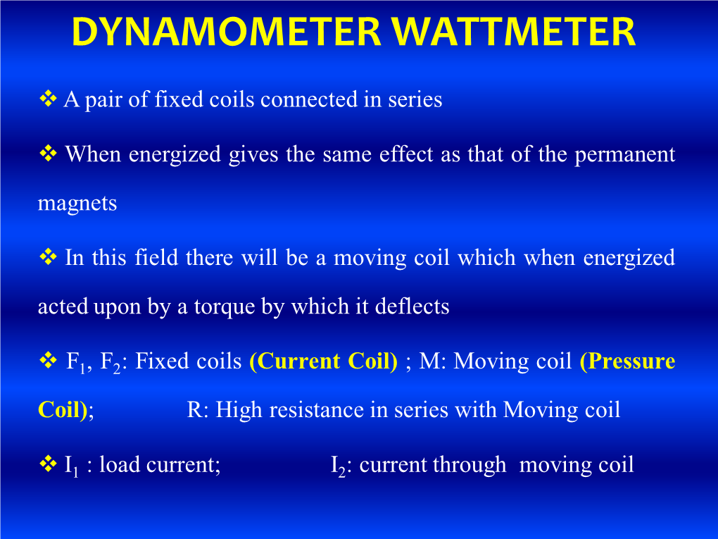 Dynamometer Wattmeter