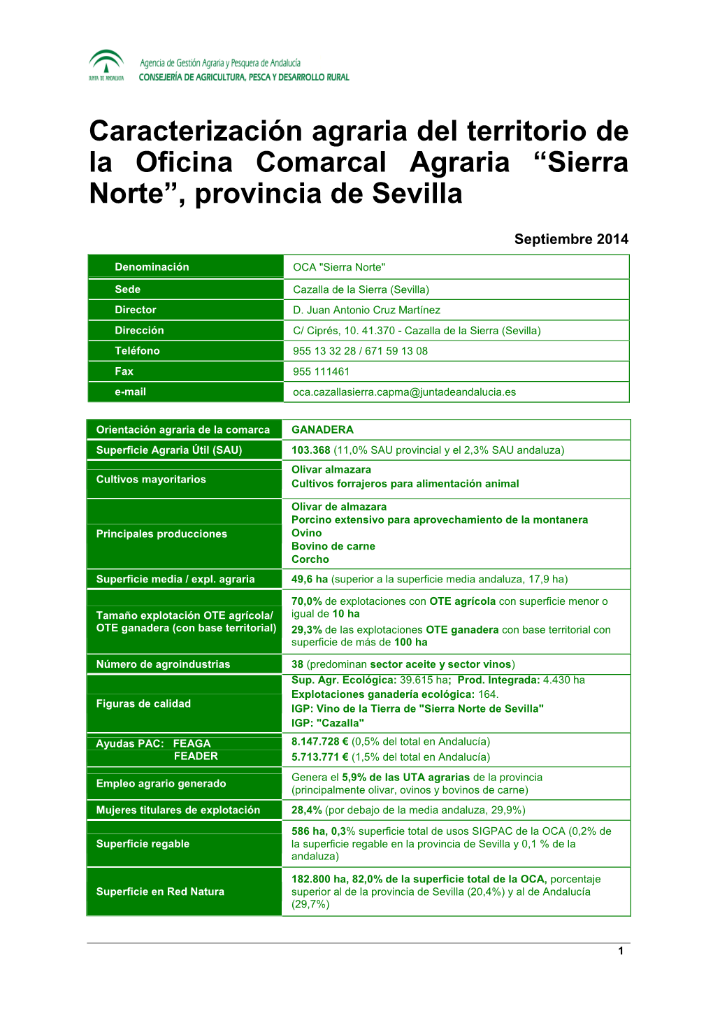 Sierra Norte”, Provincia De Sevilla