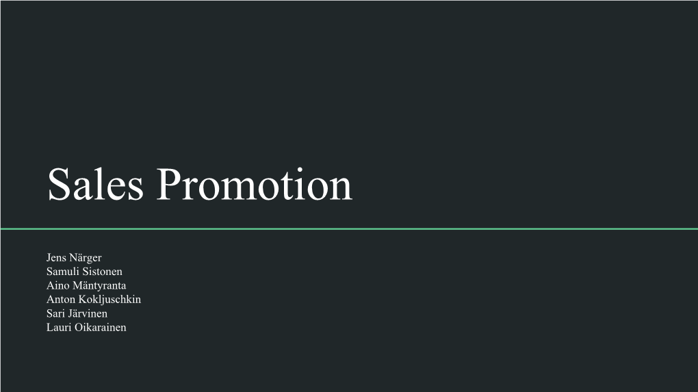 Sales Promotion