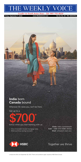 India Born Canada Bound Wherever Life Takes You, We’Ll Be There