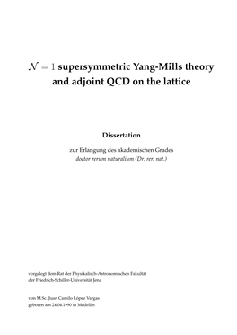 N=1 Supersymmetric Yang-Mills Theory and Adjoint QCD on the Lattice
