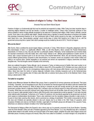 Freedom of Religion in Turkey – the Alevi Issue