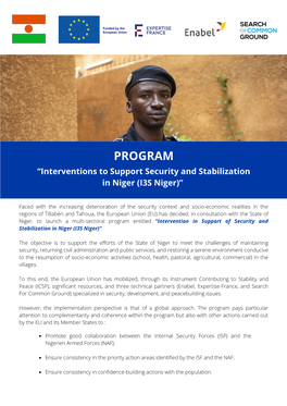 Intervention to Support Security and Stabilization in Niger (I3S Niger)