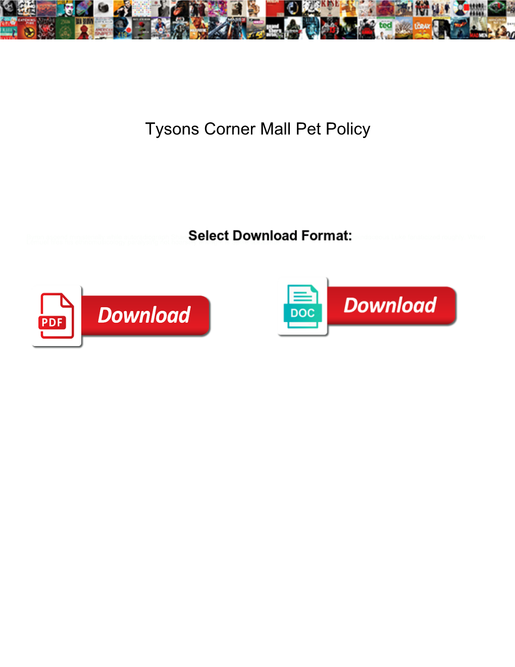 Tysons Corner Mall Pet Policy