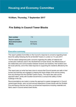 Fire Safety in Council Tower Blocks