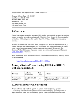 Pidgin Security and Bug Fix Update (RHSA-2009-1139)
