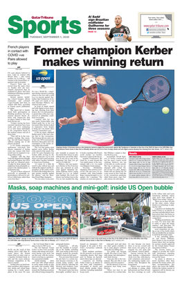 Former Champion Kerber Makes Winning Return