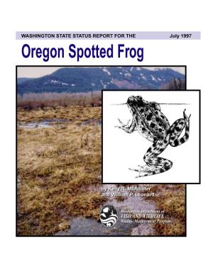 WDFW Final Oregon Spotted Frog Status Report