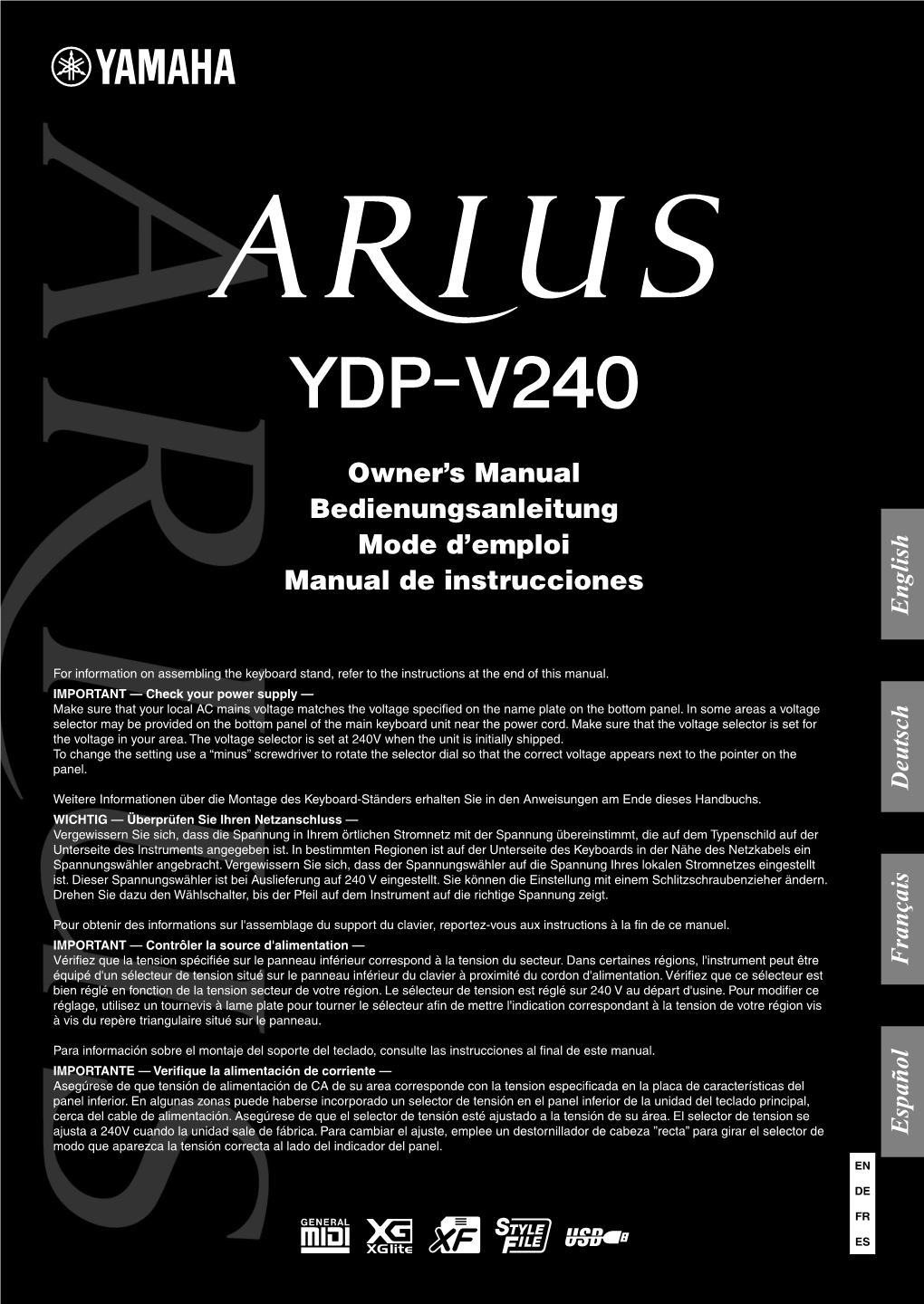 YDP-V240 Owner's Manual