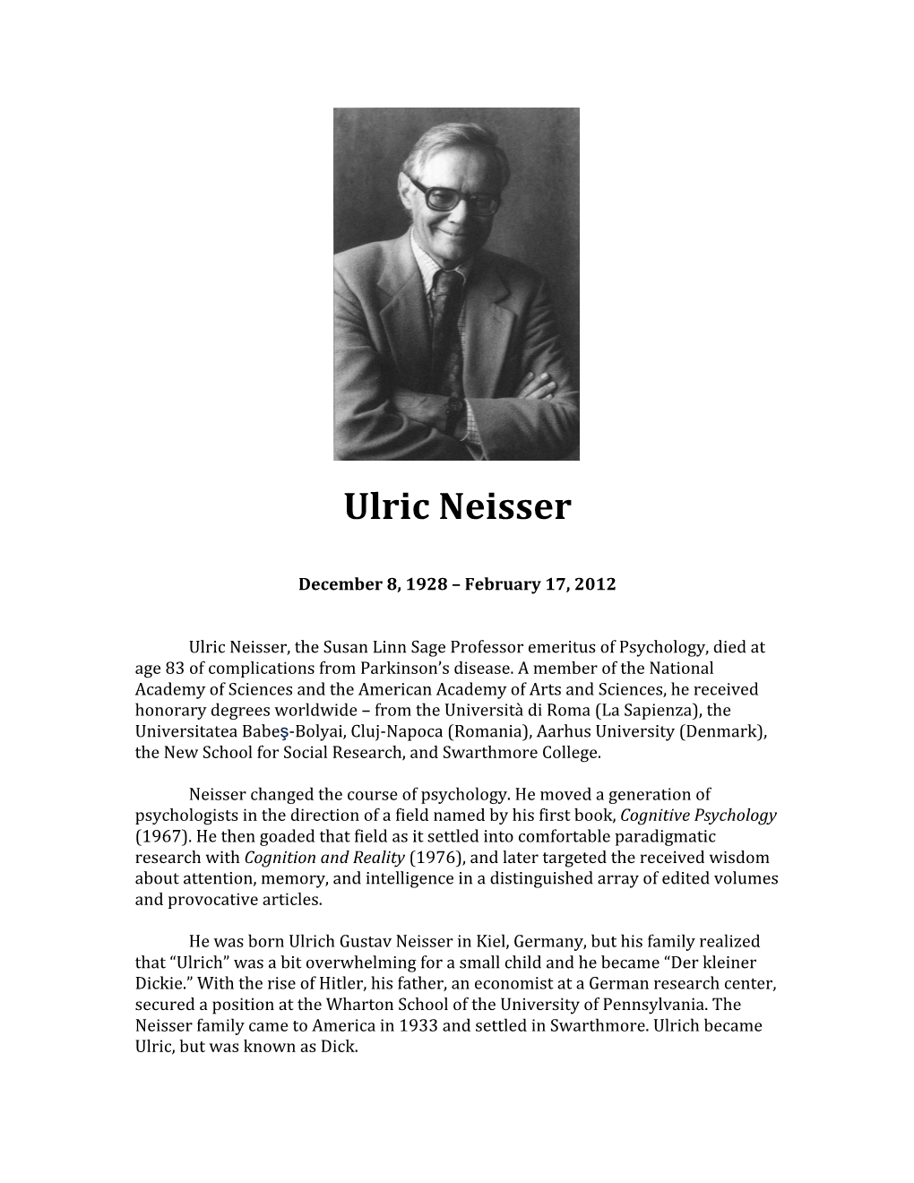 Ulric Neisser