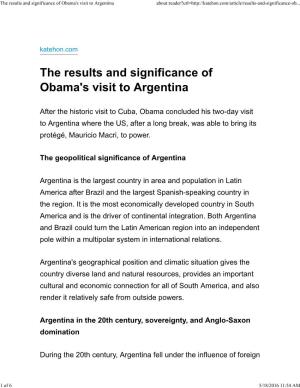 The Results and Significance of Obama's Visit to Argentina About:Reader?Url=