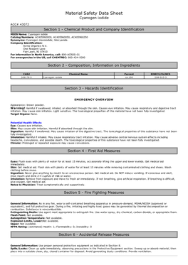 Material Safety Data Sheet