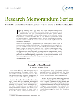 Research Memorandum Series