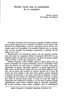 Hernán Cortés Ante La Justificación De Su Conquista
