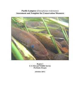 Pacific Lamprey Assessment and Template for Conservation Measures