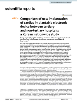 Comparison of New Implantation of Cardiac Implantable Electronic