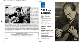 VILLA- LOBOS the Guitar Manuscripts