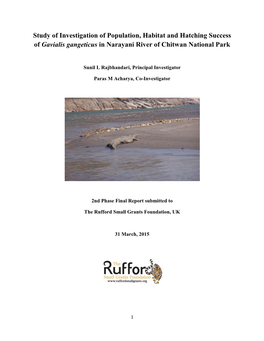 Study of Investigation of Population, Habitat and Hatching Success of Gavialis Gangeticus in Narayani River of Chitwan National Park
