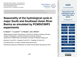 Seasonality of the Hydrological Cycle in Major Asian River Basins