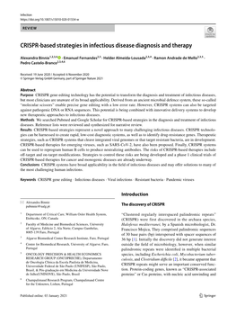 CRISPR-Based Strategies in Infectious Disease Diagnosis and Therapy