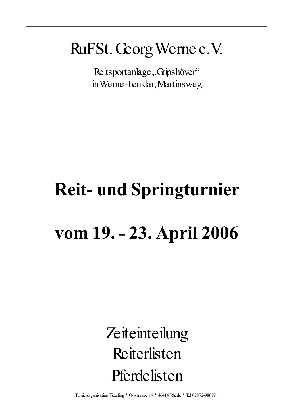 Reit- Und Springturnier Vom